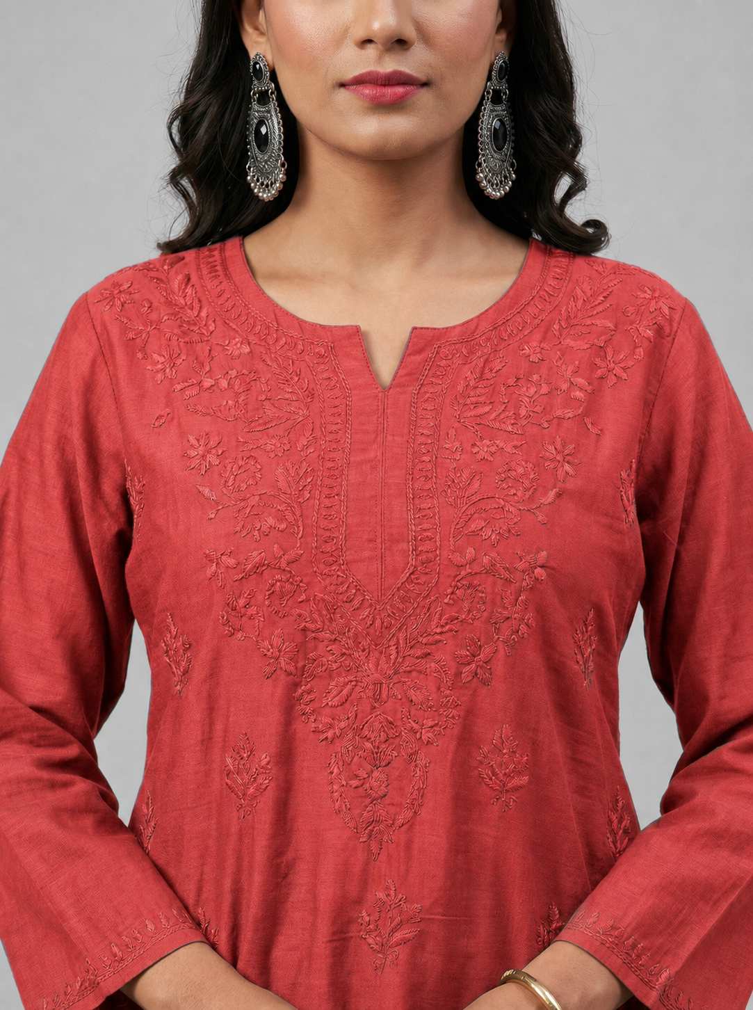 Muslin Kurta with Tonal Embroidery