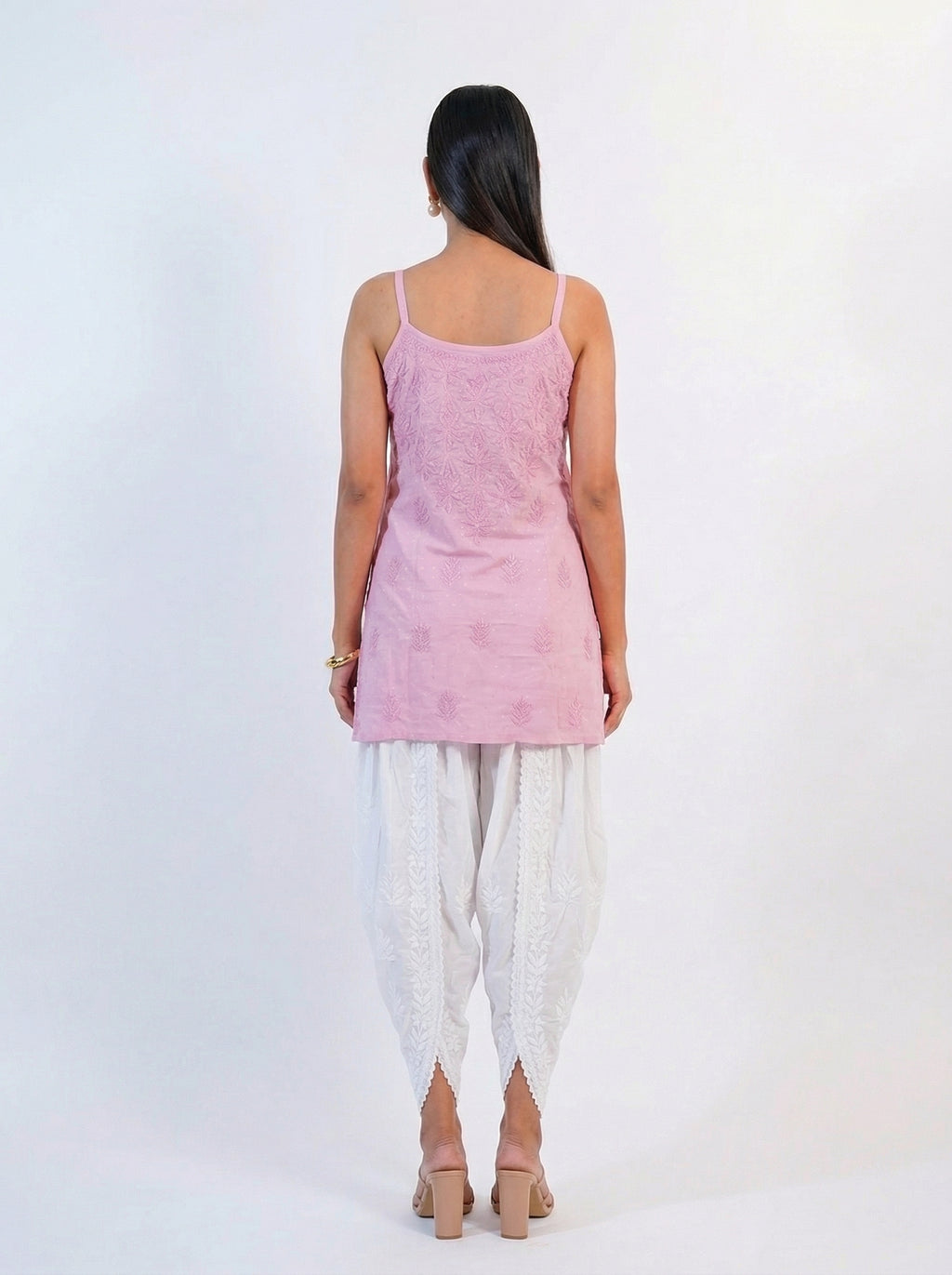 Dusty Pink Tonal Chikankari Cami
